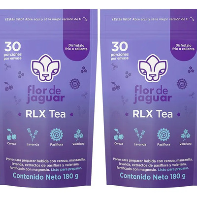 Flor De Jaguar | Pack 2 Rlx Tea 180g | Té Relajante En Polvo | Meses sin interés