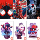 Kit 6 Quadros Placas Decorativas Herois Homem Aranha