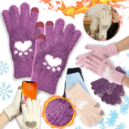 Guantes Termicos De Polar Peluche Abrigados Invierno Frio