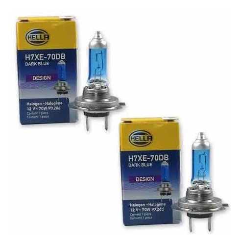 2 Piezas Focos Bulbos H7 Hella Dark Blue Tipo Xenon 70w 12v