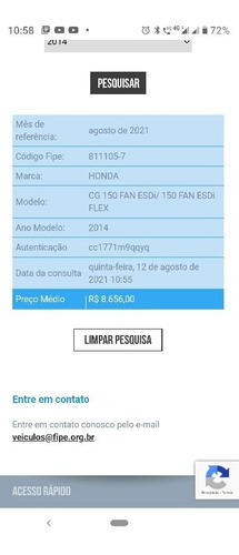 HONDA FAN 150 ESDI 2015
