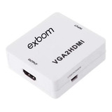 Conversor Vga Para Hdmi Mini Vídeo Áudio P2 Com Fonte 5v Usb