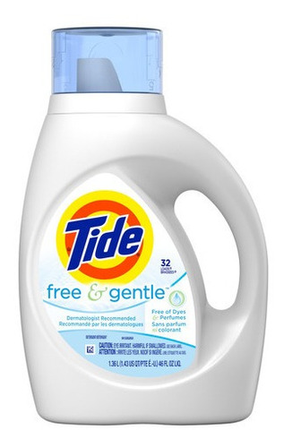 Tide Detergente De Ropa Concentrado Free And Gentle 1.36lts