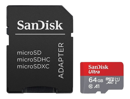 Sandisk Ultra, Tarjeta Micro Sdxc 64gb, C10, U1, A1, 100mb/s