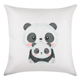 Almofada 30x30 Pandas Fofos Mae E Filho