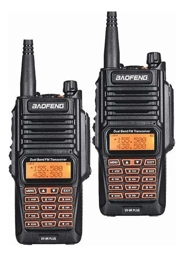 2 Rádio Ht Baofeng Uv-9r 10w Dual Band Uhf Vhf Prova De Água