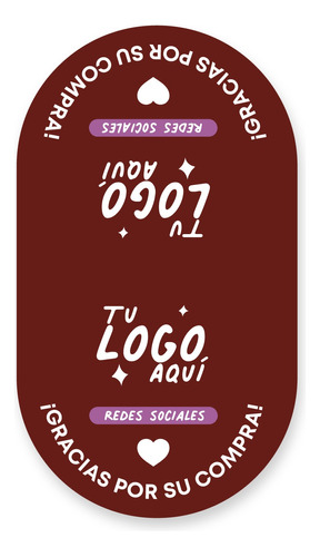 100 Stickers Autoadhesivos Personalizados Cerrar Bolsas 4x8