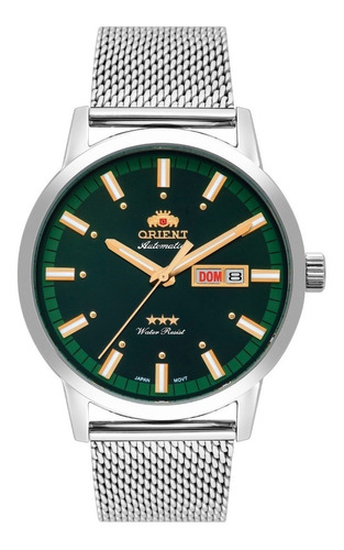 Relógio Orient Masculino Automático 469ss085 E1sx Verde Aço