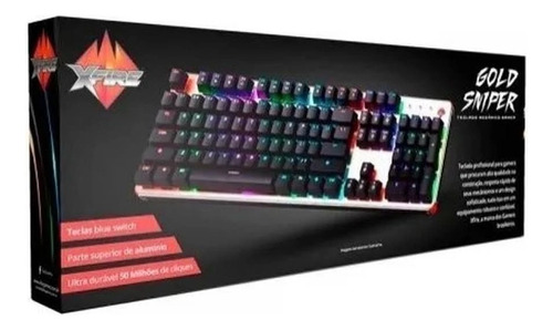 Teclado Mecânico Gamer Xfire Gold Sniper Teclas Blue Switch