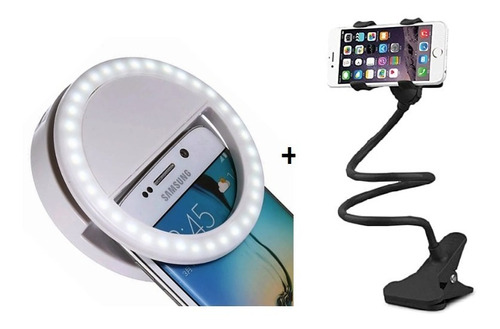 Aro Luz Led Selfie Recargable Usb + Soporte Pinza Oferta