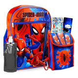 Mochila Marvel Spiderman Con Lonchera, Paquete De 5 Unida...