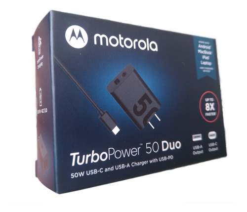 Cargador Original  Motorola De 50w Dúo Entrada Usb Ay Usb C 
