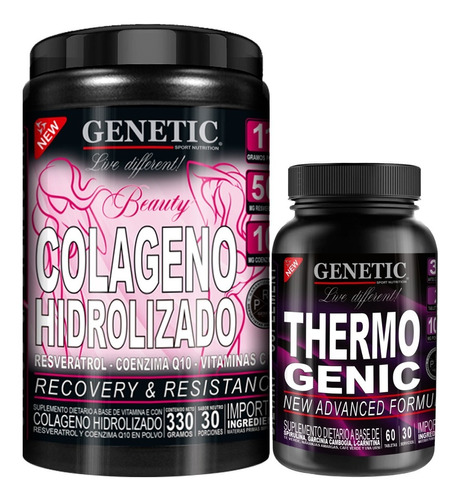 Colágeno Beauty Resveratrol Q10 Quemador Thermogenic Genetic