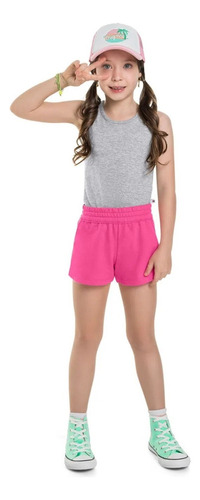 Shorts Basico Infantil Menina De Moletinho Brandili