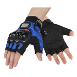 Guantes Pro Biker Medio Dedo Con Protecciones Negro Siamotos