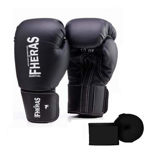 Kit Boxe Muay Thai Mma Fheras Luva Bandagem Feminino Top