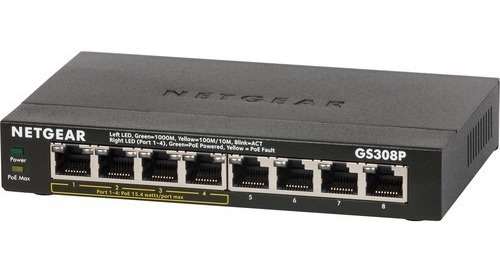 Netgear Gs308p Switch Não Gerenciável Poe 8 Portas Gigabit