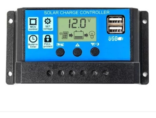 Regulador De Carga Panel Solar 20a 12v/24v Display Usb Pwm
