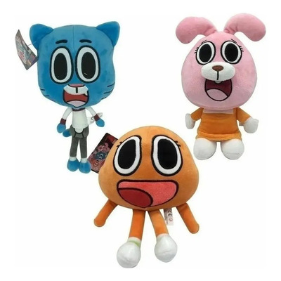 3 Muñecas De Peluche El Increíble Mundo De Gumball De 25cm | Meses sin interés