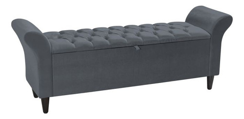 Puff Recamier Divã Paris Baú 150cm Para Cama Queen Box Luxo