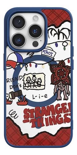 Funda Magnética Con Serie Stranger Things Para iPhone 17 16 15 14 13 12 11 Pro Max Plus Air Mini 16e Carcasa-azul