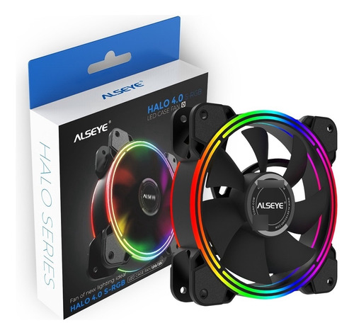 Cooler Fan Rgb Alseye Halo 4.0 120mm Gamer Conec Pwm 4 Pines