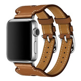 Pulseira Couro Double Cuff Para Apple Watch 41mm 45mm