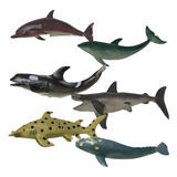 Kit Brinquedo Fundo Do Mar Animais Tubarão Peixes Envio Imed