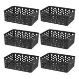 Kit 6 Cestos P Cestinha Rattan Organizador 19x13,8x6,6cm