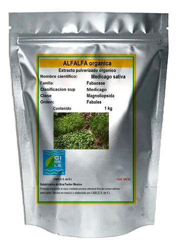 Alfalfa Deshidratada En Polvo 1kg Orgánica