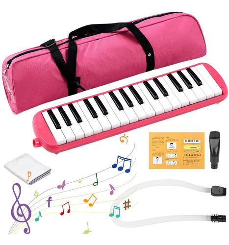 32 Teclas Estuche Rígido De Lona Melodica Escolar