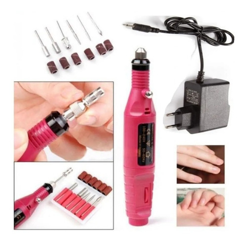 Torno Eléctrico Uñas Profesional Manicuría + Kit De Fresas