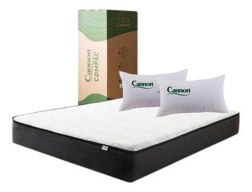 Pack Colchon Cannon Compac 2 Plazas 140x190 +2 Almohadas