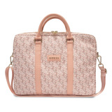 Bolsa Portafolio Guess Cubos 16 Para Laptop Rosa Original