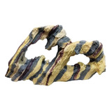 Adorno Resina Piedra Arco Iris C/ Huecos 27x9x13c Polypteram