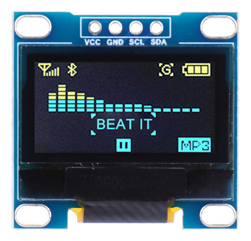 Módulo De Pantalla Oled 128* 64 Dc 3.3-5 V I2c Iic Para Ardu