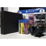 Playstation 4 Slim 1tb Con 2 Controles Y 7 Juegos