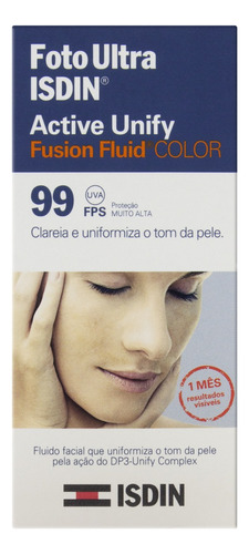  Clareador Active Unify Color Fps 99 Foto Ultra Isdin Fusion Fluid Caixa 50ml