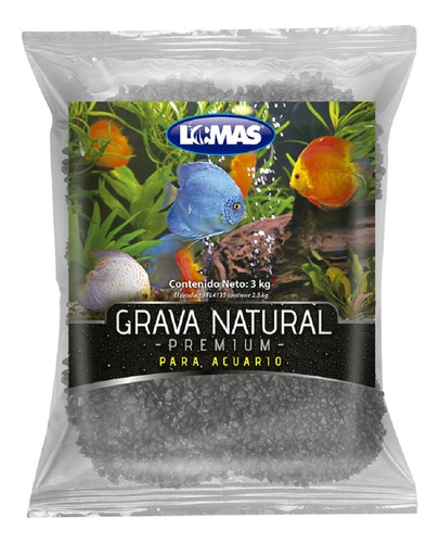 Grava Mármol Negro Obsidiana 3 Kg Lomas Acuarios