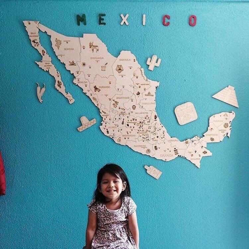 Mapa De Madera México Pueblos Mágicos By Gift México