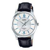 Reloj Casio Bem-151l-7avdf En Cuero Genuino Hombre Color De La Correa Negro Color Del Fondo Blanco