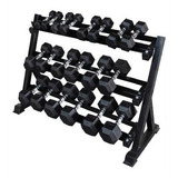 Rack Con 10 Pares De Mancuernas Hexagonales 3-40 Lbs Origina