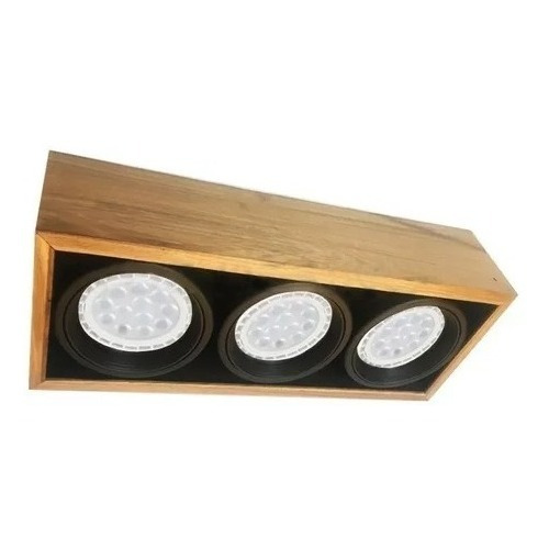 Plafon Madera Woody 3 Luces Ar111 Gu10 Apto Led