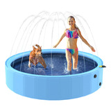 Piscina Plegable Con Aspersor Antideslizante Para Niños Y Pe