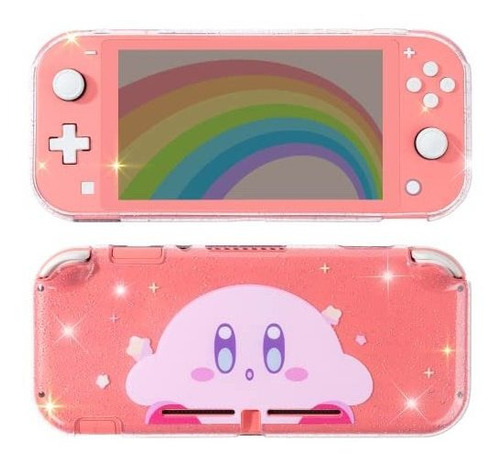 Carcasa Para Nintendo Switch Lite Transparente Rosa Claro