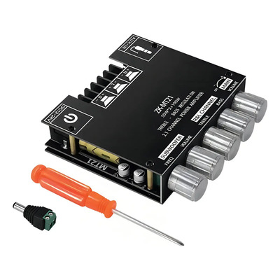 Amplificador de Audio para Casa,Placa Amplificadora de Sonido Placa Amplificadora de Potencia Digital de Sonido,ZK‑MT21 BT Mini amplificadores Bluetooth 2.1 canales de Alta Potencia Estéreo 50wx2+100w | Meses sin interés