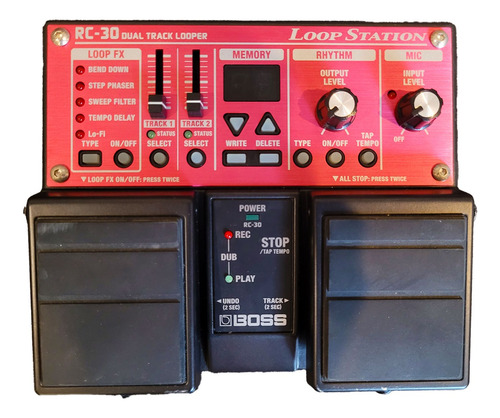 Pedal De Efeito Boss Rc Loop Station Rc-30  Vermelho