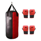 Saco De Boxeo Y 2-pares De Guantes Para Niño Box Karate Mma