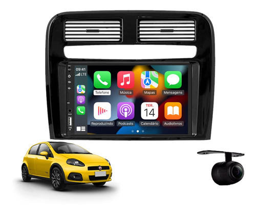 Central Multimidia Apple Carplay Fiat Punto 2010 2011 Black