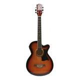 Guitarra Electroacústica Femmto 38in Naranja Diapason Arce Para Diestros Con Equalizador Y Accesorios